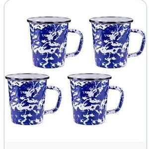 Golden Rabbit Enamel Cobalt Swirl 12oz Mugs